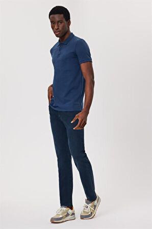 Lee Cooper Erkek Twıns Polo Yaka T-Shirt 242048 Indigo