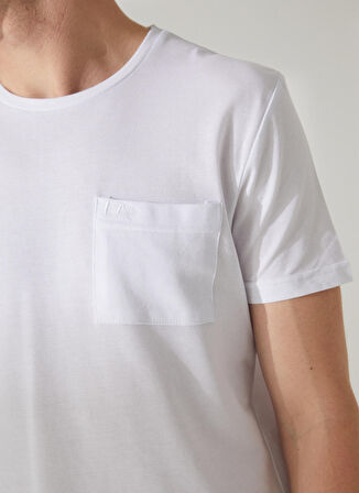 Lee Cooper Bisiklet Yaka Beyaz Erkek T-Shirt 232 LCM 242056 TWINGO BEYAZ