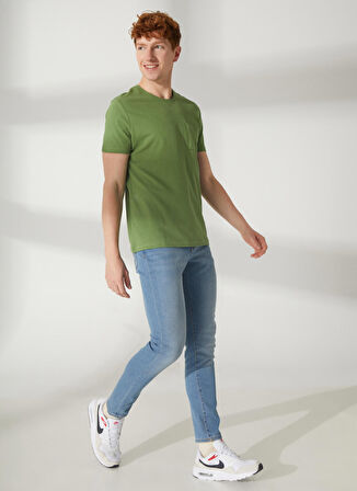 Lee Cooper Bisiklet Yaka Yeşil Erkek T-Shirt 232 LCM 242056 TWINGO YEŞİL