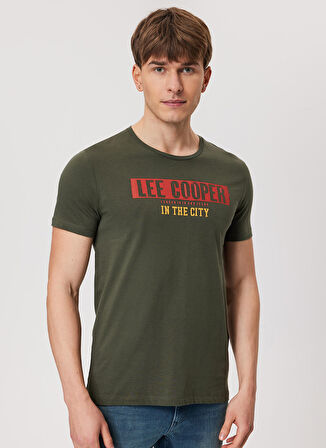 Lee Cooper Bisiklet Yaka Haki Erkek T-Shirt 232 LCM 242056 TWINGO HAKİ