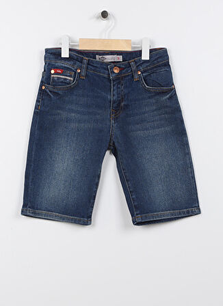 Lee Cooper Lastikli Bel Normal Lacivert Erkek Denim Şort 232 LCB 221002 ELYO 6 DENIM