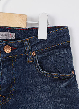 Lee Cooper Lastikli Bel Normal Lacivert Erkek Denim Şort 232 LCB 221002 ELYO 6 DENIM