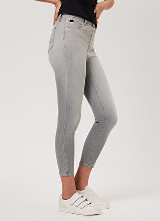 Lee Cooper Yüksek Bel Dar Paça Skinny Fit Kadın Denim Pantolon 232 LCF 121007 JAYCEE GREY LIGHT