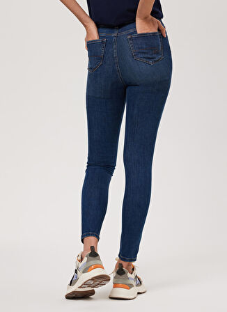 Lee Cooper Yüksek Bel Dar Paça Skinny Fit Kadın Denim Pantolon 232 LCF 121008 JAYCEE BLUE STONE