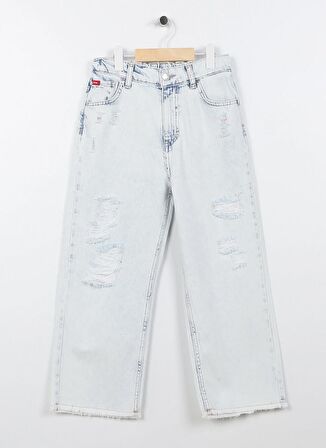 Lee Cooper Lastikli Bel Açık Mavi Kız Çocuk Denim Pantolon 232 LCG 121001 MALDIVES LIGHT BLUE