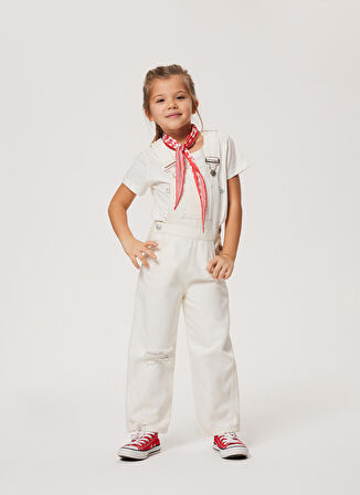 Lee Cooper Beyaz Kız Çocuk Salopet 232 LCG 125002 ROMPERS WHITE JEAN
