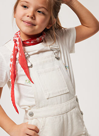 Lee Cooper Beyaz Kız Çocuk Salopet 232 LCG 125002 ROMPERS WHITE JEAN