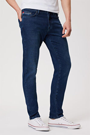 Lee Cooper Yüksek Bel Slim Fit Erkek Denim Pantolon 232 LCM 121064 JACK BLUE OD MID