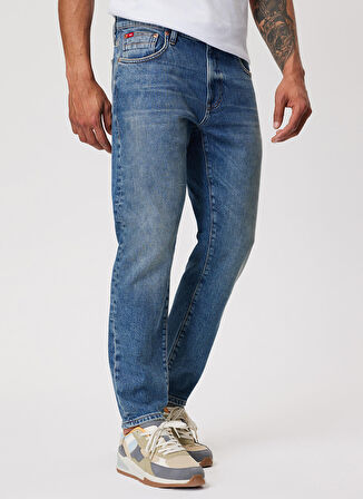 Lee Cooper Yüksek Bel Tapered Fit Erkek Denim Pantolon 232 LCM 121087 LONDON HUELVA DB