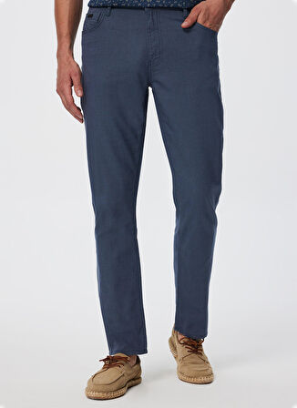 Lee Cooper Yüksek Bel Regular Straight Gri - Mavi Erkek Chino Pantolon 232 LCM 221005 RICKY ND1 GRİ MAVİ