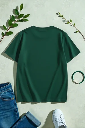 Unisex Leopar Desenli Kurdele Baskılı Tasarım Tshirt