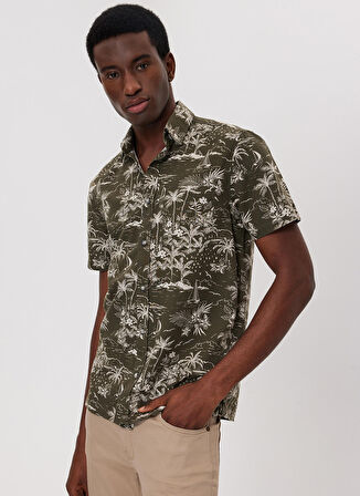 Lee Cooper Regular Fit Haki Erkek Gömlek 232 LCM 241012 CARTER HAKİ