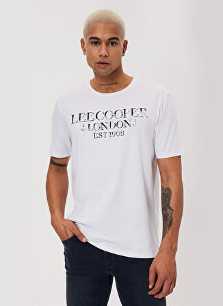 Lee Cooper Bisiklet Yaka Beyaz Erkek T-Shirt 232 LCM 242016 CADOR BEYAZ