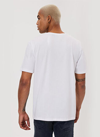 Lee Cooper Bisiklet Yaka Beyaz Erkek T-Shirt 232 LCM 242016 CADOR BEYAZ