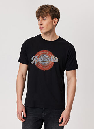Lee Cooper Bisiklet Yaka Siyah Erkek T-Shirt 232 LCM 242019 AUTHEN SİYAH