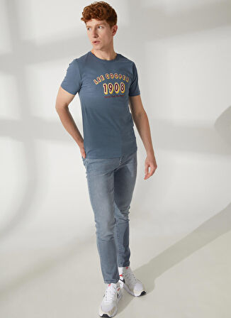 Lee Cooper Bisiklet Yaka İndigo Erkek T-Shirt 232 LCM 242020 SUNNY INDIGO(DANIEL)