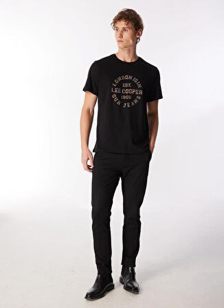Lee Cooper Bisiklet Yaka Siyah Erkek T-Shirt 232 LCM 242023 CAMO SİYAH