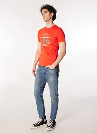 Lee Cooper Bisiklet Yaka Kırmızı Erkek T-Shirt 232 LCM 242024 DIVIDED KIRMIZI