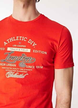 Lee Cooper Bisiklet Yaka Kırmızı Erkek T-Shirt 232 LCM 242024 DIVIDED KIRMIZI