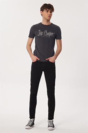 Lee Cooper Bisiklet Yaka Antrasit Erkek T-Shirt 232 LCM 242029 DRAWINGLOGO ANTRASİT