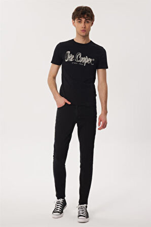 Lee Cooper Bisiklet Yaka Siyah Erkek T-Shirt 232 LCM 242029 DRAWINGLOGO SİYAH