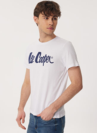 Lee Cooper Bisiklet Yaka Beyaz Erkek T-Shirt 232 LCM 242032 LONDONLOGO BEYAZ-L