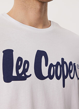 Lee Cooper Bisiklet Yaka Beyaz Erkek T-Shirt 232 LCM 242032 LONDONLOGO BEYAZ-L