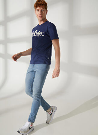 Lee Cooper Bisiklet Yaka Lacivert Erkek T-Shirt 232 LCM 242032 LONDONLOGO LACİVERT