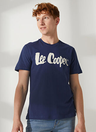 Lee Cooper Bisiklet Yaka Lacivert Erkek T-Shirt 232 LCM 242032 LONDONLOGO LACİVERT