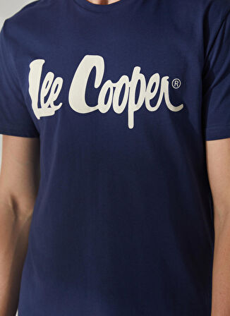 Lee Cooper Bisiklet Yaka Lacivert Erkek T-Shirt 232 LCM 242032 LONDONLOGO LACİVERT