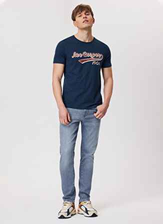 Lee Cooper Bisiklet Yaka Lacivert Erkek T-Shirt 232 LCM 242043 HARDY LACİVERT