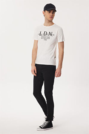 Lee Cooper Bisiklet Yaka Beyaz Erkek T-Shirt 232 LCM 242045 ELLERY BEYAZ