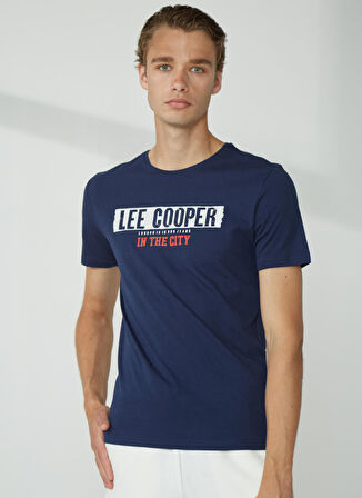 Lee Cooper Bisiklet Yaka Lacivert Erkek T-Shirt 232 LCM 242052 REAL LACİVERT