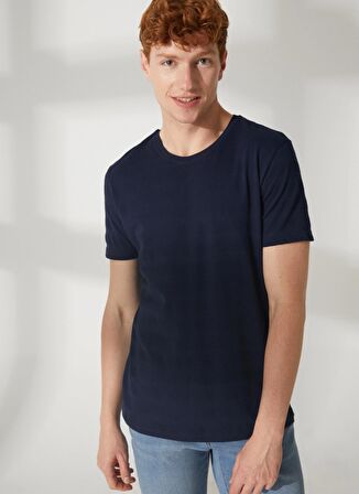 Lee Cooper Bisiklet Yaka Koyu Lacivert Erkek T-Shirt 232 LCM 242060 BAINES K.LACİVERT