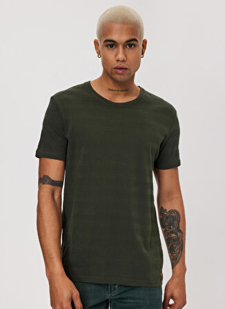 Lee Cooper Bisiklet Yaka Haki Erkek T-Shirt 232 LCM 242060 BAINES HAKİ