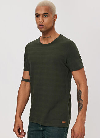 Lee Cooper Bisiklet Yaka Haki Erkek T-Shirt 232 LCM 242060 BAINES HAKİ