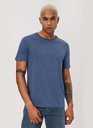 Lee Cooper Bisiklet Yaka İndigo Erkek T-Shirt 232 LCM 242061 GAEL INDIGO