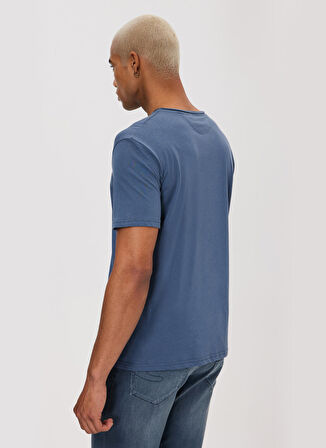 Lee Cooper Bisiklet Yaka İndigo Erkek T-Shirt 232 LCM 242061 GAEL INDIGO