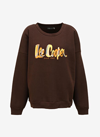 Lee Cooper O Yaka Kahve Kadın Sweatshırt 241 LCF 241001 TILA KAHVE