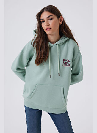 Lee Cooper Kapüşon Yaka Mint Kadın Sweatshırt 241 LCF 241003 KINDY MINT