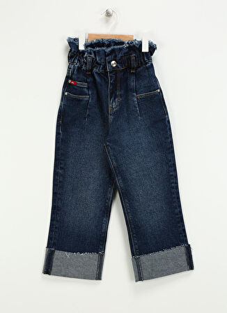 Lee Cooper Normal Bel Koyu Mavi Kız Çocuk Denim Pantolon 241 LCG 121002 KELLY DARK BLUE