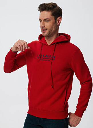 Lee Cooper Kapüşon Yaka Kırmızı Erkek Sweatshırt 241 LCM 241001 FAUST KIRMIZI