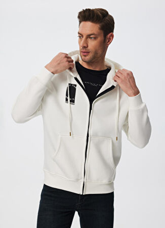 Lee Cooper Kapüşon Yaka Beyaz Erkek Sweatshırt 241 LCM 241009 MERRY BEYAZ