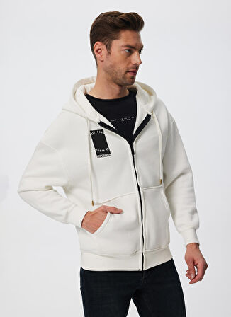 Lee Cooper Kapüşon Yaka Beyaz Erkek Sweatshırt 241 LCM 241009 MERRY BEYAZ