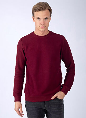 Lee Cooper O Yaka Bordo Erkek Sweatshırt 241 LCM 241015 NEWDIAGONAL BORDO