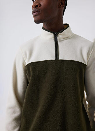 Lee Cooper Ekru Erkek Polar Sweatshırt 241 LCM 241027 DIAGO EKRU-HAKI