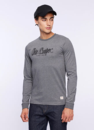 Lee Cooper O Yaka Antrasit Melanj Erkek T-Shirt 241 LCM 242002 ZAYNE ANTRASIT MELAN