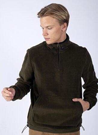 Lee Cooper Dik Yaka Haki Erkek Sweatshırt 241 LCM 241074 FELIX HAKİ