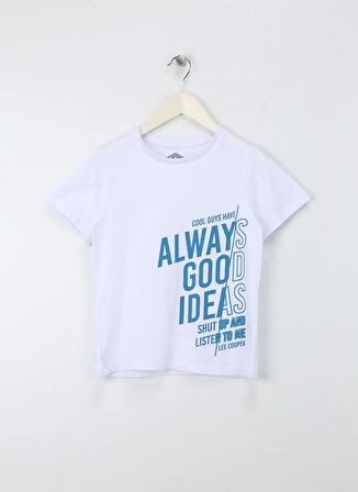 Lee Cooper Baskılı Beyaz Erkek T-Shirt 242 LCB 242006 DAIRO BEYAZ