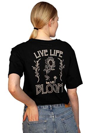 Lee Cooper O Yaka Baskılı Siyah Kadın T-Shirt 242 LCF 242011 LADES SİYAH